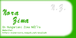 nora zima business card